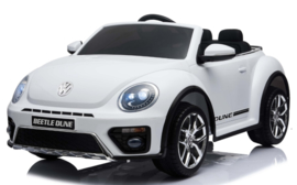 VW Dune Beetle wit, 12V , eva, leder, FM radio, Blue thooth, 2.4ghz afstandsbediening ( S303wt)