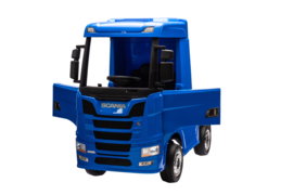 Scania 500R series truck blauw, EVA, Multimedia, 4WD, FM radio, 2x12V7ah accu, leder, RC, BT (HL698blue)