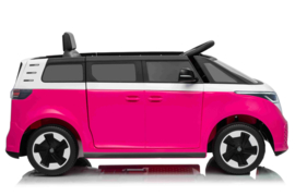 Volkswagen ID Buzzz, Roze, 12V7ah, RC, leder, rubberbanden. (HL718pk)