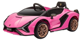 Lamborghini SIAN  12V roze, 2.4ghz, lambo  deuren, lederen stoel (SianPK)