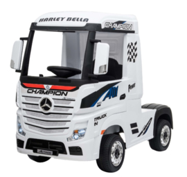 Mercedes Actros + oplegger, wit, Wide screen Multimedia, 4WD, FM radio, 2x12V7ah accu, leder, RC (ActrosWT+tr)