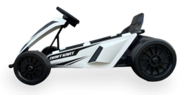 Drift Kart 24V Wit ,Side Skirt edition, 2x12V9ah accu, 15Km/h, 200W motoren  (SX1968wt)