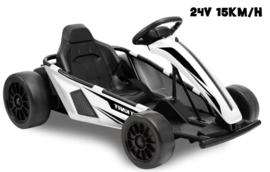 Drift Kart 24V Wit ,Side Skirt edition, 2x12V9ah accu, 15Km/h, 200W motoren  (SX1968wt)