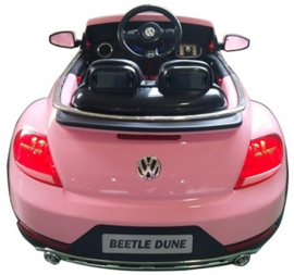 VW Dune Beetle roze, 12V , eva, leder, FM radio , Bluethooth, 2.4ghz afstandsbediening ( S303pk)