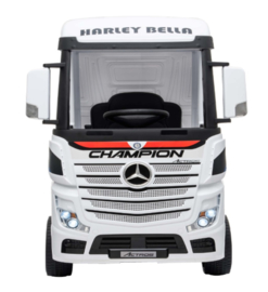 Mercedes Actros + oplegger, wit, Wide screen Multimedia, 4WD, FM radio, 2x12V7ah accu, leder, RC (ActrosWT+tr)