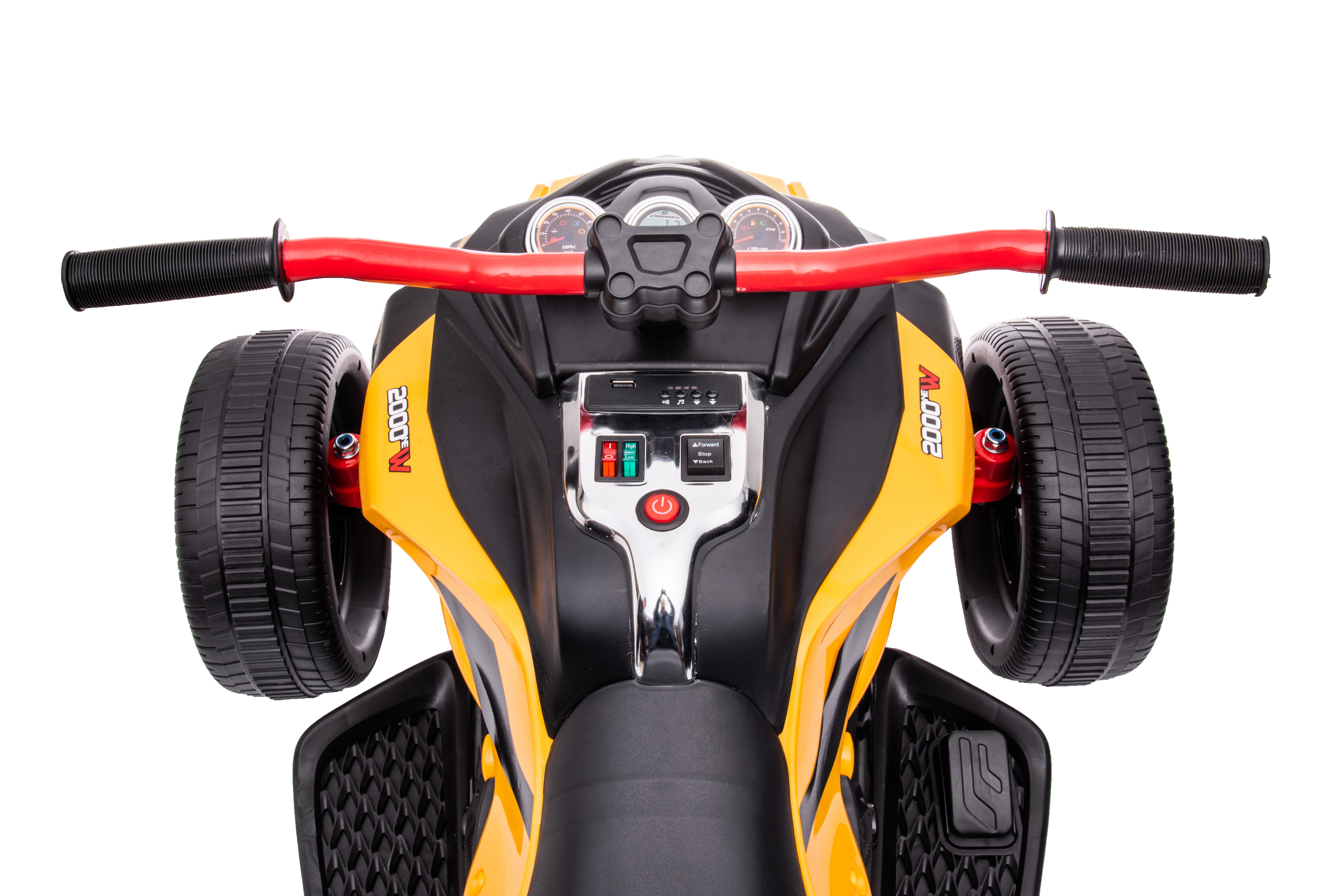 24V Trike Streetfighter geel, leder, eva, 2.4ghz RC  (3118Yel)