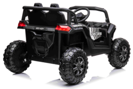 Beach Buggy zwart, BlueTooth, 12V, 2.4ghz, softstart, 4x4, eva, leder (A036zw)