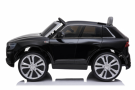 Audi Q8 Quattro S-line 12V, metallic zwart, leder, 2.4ghz RC, EVA (JJ2066zw)