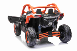 24V CAN-AM Maverick 2 zits buggy oranje, 4WD, leder, Mp4 TV, RC. (CA001or)