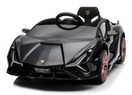 Lamborghini SIAN  zwart metallic 12V,  MP4 tv, 2.4ghz, lambo  deuren, lederen stoel (SianBlack)