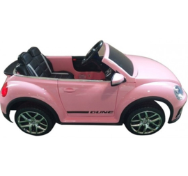 VW Dune Beetle roze, 12V , eva, leder, FM radio , Bluethooth, 2.4ghz afstandsbediening ( S303pk)