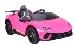 Lamborghini Huracán LP640 Performanté, 12V, roze, 2.4ghz RC , BT,EVA, lederen stoel (S308pk)