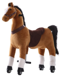 Kids-Horse "Melchior"  bruin witte bles en hoef, voor kids van 4-9 jaar.  (TB-2007M)