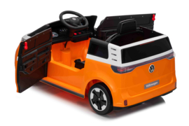 Volkswagen ID Buzzz, Orange, 12V7ah, RC, leder, rubberbanden. (HL718or)