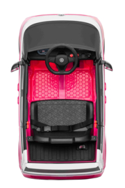 Volkswagen ID Buzzz, Roze, 12V7ah, RC, leder, rubberbanden. (HL718pk)