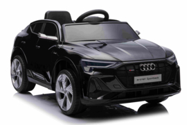 Audi E-TRON Quattro Sportback, MP4 TV, BlueTooth, 12V, 4WD, zwart metallic/paint, leder, 2.4ghz RC, EVA (QLS-6688zw)