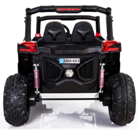 Beach Buggy rood , Mp4 TV, 2 zitter, 12V, 2.4ghz, softstart, 4x4, eva, leder (XMX-603rd )