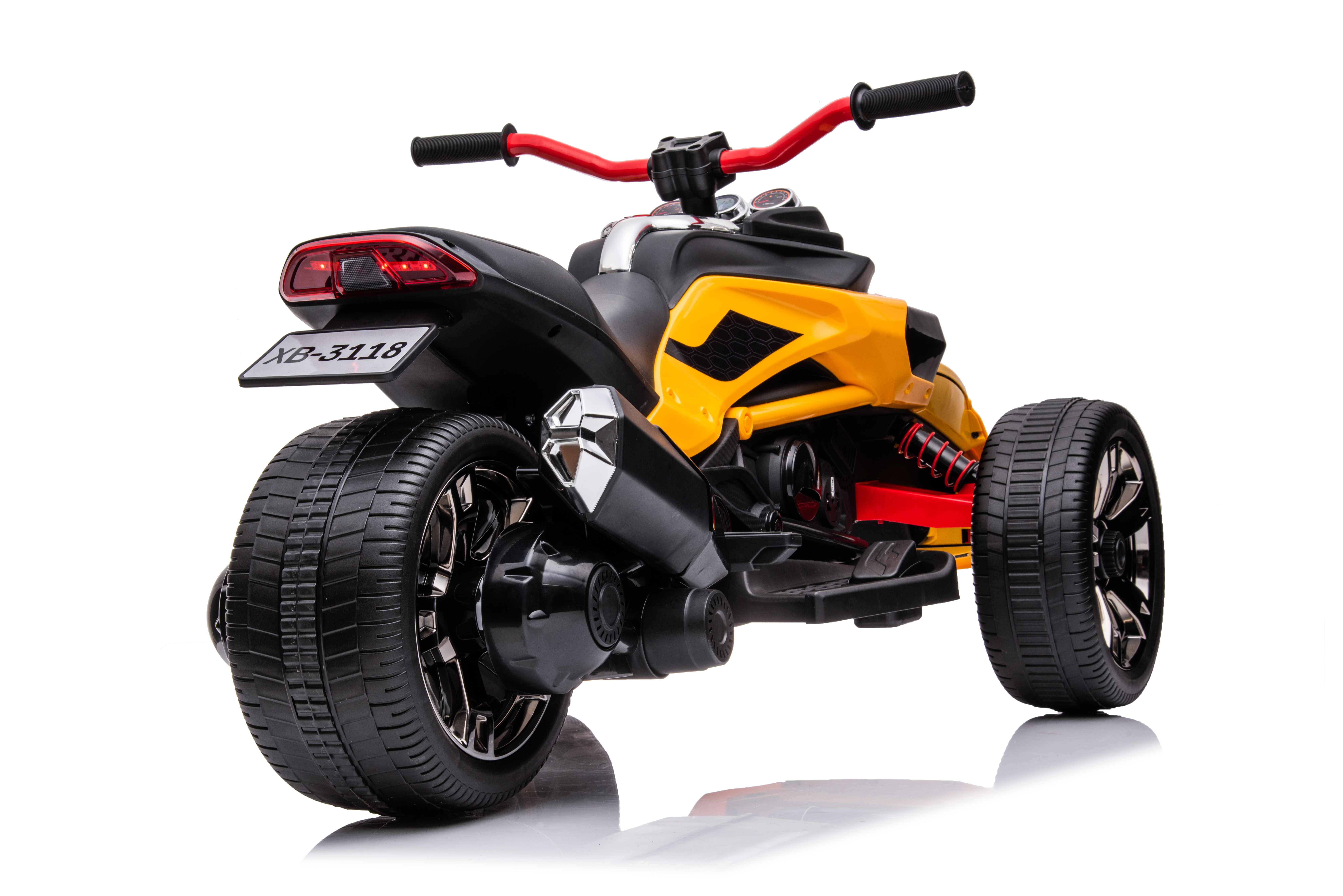 24V Trike Streetfighter geel, leder, eva, 2.4ghz RC  (3118Yel)