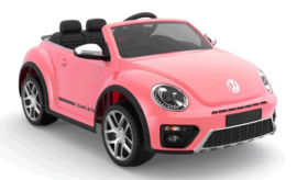 VW Dune Beetle roze, 12V , eva, leder, FM radio , Bluethooth, 2.4ghz afstandsbediening ( S303pk)