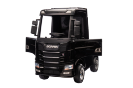 Scania 500R series truck zwart, EVA, Multimedia, 4WD, FM radio, 2x12V7ah accu, leder, RC, BT (HL698zw)