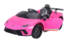 Lamborghini Huracán LP640 Performanté, 12V, roze, 2.4ghz RC , BT,EVA, lederen stoel (S308pk)