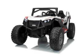 24V Beach buggy  Wit, High speed 15km/h, 2 zitter, 2.4ghz, softstart, 4x4, eva, leder (SX2928wt)