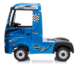 Mercedes Actros, Blauw metallic, EVA,  Multimedia, 4WD, FM radio, 2x12V7ah accu, leder, RC (ActrosBlue)