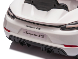 Porsche 718 Spyder RS, 12V, wit met RC en vele opties.(KC_pwt)