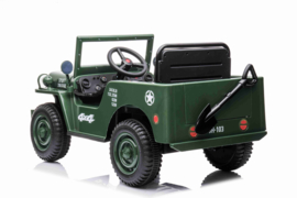 Jeep Army, Willy's jeep, 4wd, eva, leder, BlueTooth, 2.4ghz softstart, (JH-103A)