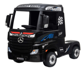 Mercedes Actros, metallic zwart, EVA, Multimedia, 4WD, FM radio, 2x12V7ah accu, leder, RC (ActrosZW)