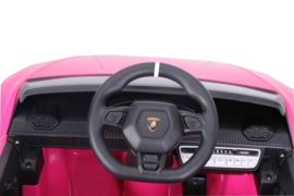 Lamborghini Huracán LP640 Performanté, 12V, roze, 2.4ghz RC , BT,EVA, lederen stoel (S308pk)