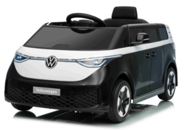 Volkswagen ID Buzzz, zwart, 12V7ah, RC, leder, rubberbanden. (HL718zw)