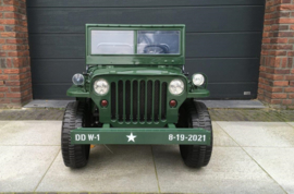 24V Jeep Army, Willy's jeep, 4wd, eva, leder, BlueTooth, 2.4ghz softstart, 3 zitplaatsen. (JH-101A/24V)