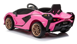 Lamborghini SIAN  12V roze, 2.4ghz, lambo  deuren, lederen stoel (SianPK)