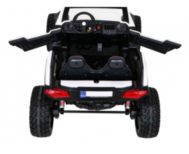 24V Beach buggy  Wit, High speed 15km/h, 2 zitter, 2.4ghz, softstart, 4x4, eva, leder (SX1929wt)