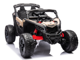 24V CAN-AM RS Maverick 1 zits buggy zwart/khaki, 4WD, leder, Mp4 TV, RC. (CA003rs)