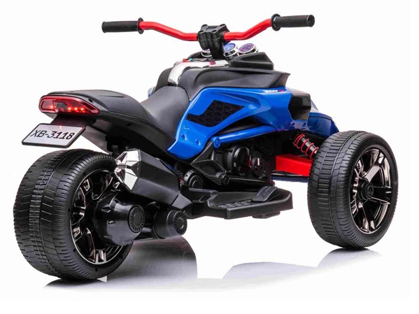 24V Trike Streetfighter blauw, leder, eva, 2.4ghz RC  (3118blue)