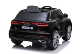 Audi Q8 Quattro S-line 12V, metallic zwart, leder, 2.4ghz RC, EVA (JJ2066zw)