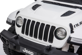 JEEP Wrangler Rubicon, wit, MP4 scherm,FM, BT, 12V, leder, 2.4ghz softstart RC (JWR555wt)