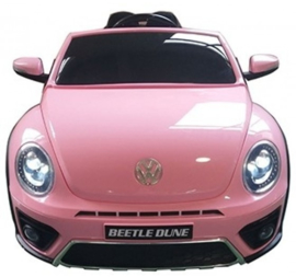 VW Dune Beetle roze, 12V , eva, leder, FM radio , Bluethooth, 2.4ghz afstandsbediening ( S303pk)