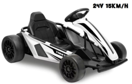 Drift Kart 24V Wit, Side Skirt edition 2x12V9ah accu, 15Km/h, 200W motoren  (SX1968wt)