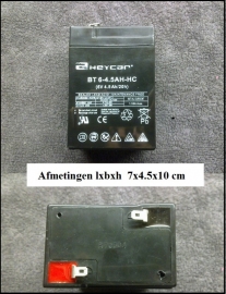 Accu 6v  4.5ah 20hr geschikt voor diverse voertuigen