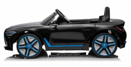 BMW i4  metallic zwart, 12V, dubb motoren, eva, leder, 2.4ghz RC (JE1009zw)