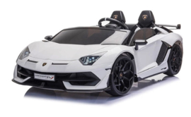 24V Lamborghini Aventador SVJ wit, 2 zits, leder, eva , 2.4ghz RC (SX2028wt)