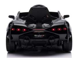 Lamborghini SIAN  zwart metallic 12V,  MP4 tv, 2.4ghz, lambo  deuren, lederen stoel (SianBlack)