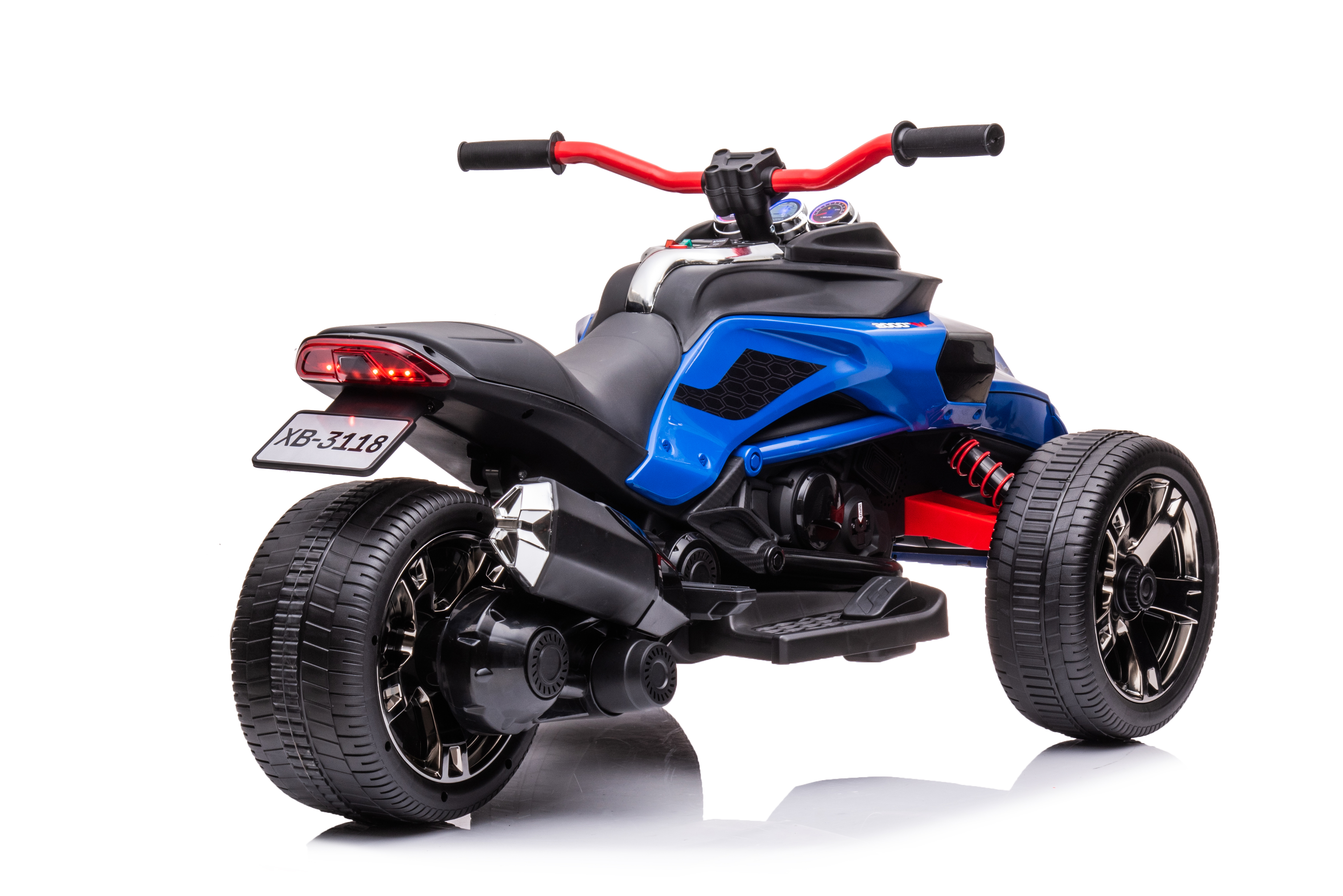 24V Trike Streetfighter blauw, leder, eva, 2.4ghz RC  (3118blue)
