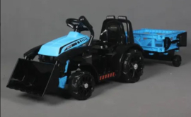 Tractor blauw 6V + trailer, softstart afstandsbediening, 2.4ghz (ZP1001C)