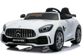 Mercedes GTR AMG wit,  volledige 2-zitter, leder, FM, eva, 12V, softstart 2.4ghz RC (HL-289wt)