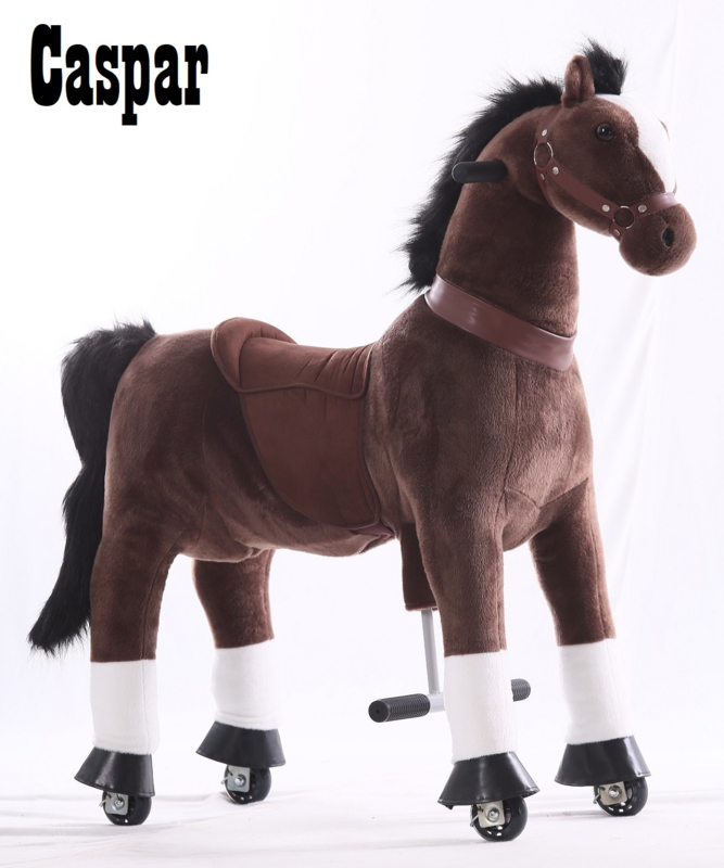 Kids-Horse "Caspar"  bruin witte bles en hoef, voor kids van 4-9 jaar.  (TB-2009M)