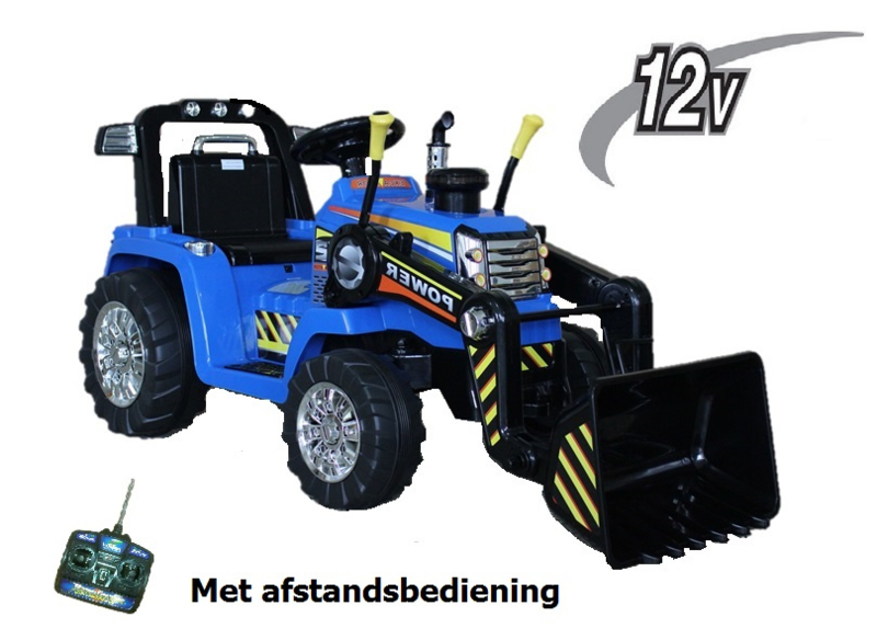 Tractor blauw 12V7ah met 2.4ghz softstart afstandsbediening  (ZP1005blue)